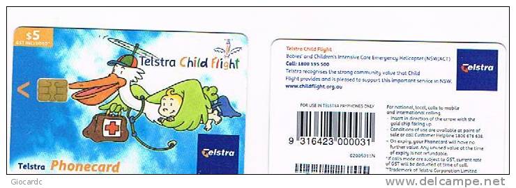 AUSTRALIA - TELSTRA    (CHIP) -  2002 CHILD FLIGHT     EXP. 7.2005      - USED  -  RIF. 3778 - Australie