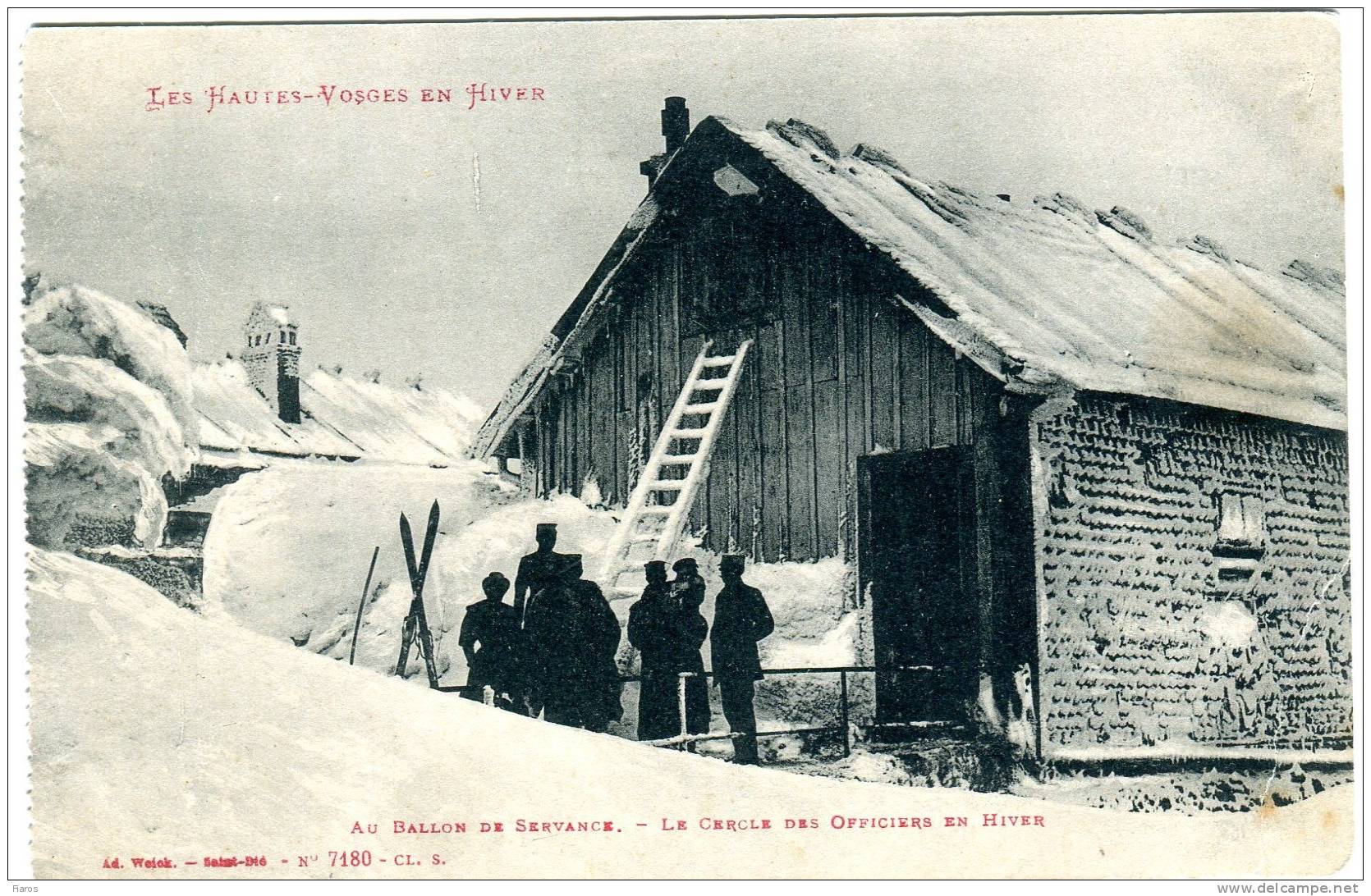 France [WWI Military History]- Les Hautes-Vosges En Hiver -Au Ballon De Servance- Le Cercle Des Officiers En Hiver [CPA] - Le Thillot