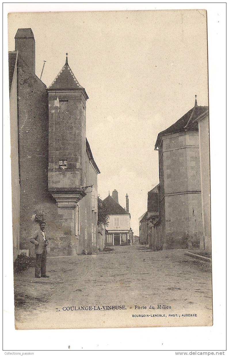 Cp , 89 , COULANGE LA VINEUSE, Porte Du Milieu , Voyagée 1908 - Coulanges La Vineuse