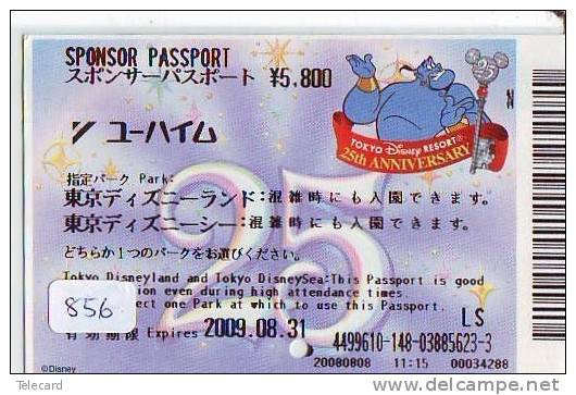 Disney * PASSPORT * Entreecard JAPON * TOKYO DISNEYLAND  (856) JAPAN PASS * CINEMA * FILM * - Disney