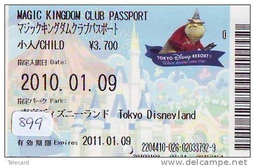 Disney * PASSPORT * Entreecard JAPON * TOKYO DISNEYLAND  (899) JAPAN PASS * CINEMA * FILM * MONSTERS - Disney