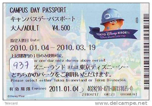 Disney * PASSPORT * Entreecard JAPON * TOKYO DISNEYLAND  (937) JAPAN PASS * CINEMA * FILM * - Disney