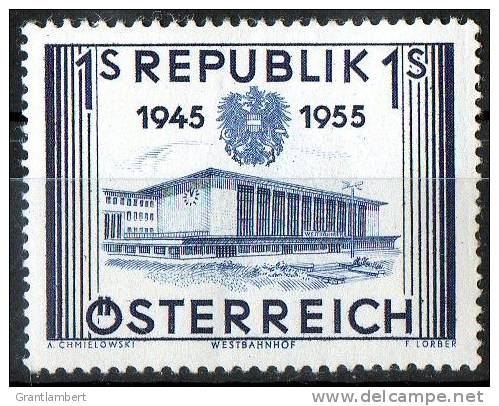 Austria 1955 10th Anniversary Of Republic 1s Railway Vienna MH  SG 1270 - Unused Stamps