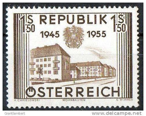 Austria 1955 10th Anniversary Of Republic 1s50 Modern Houses MH  SG 1272 - Unused Stamps