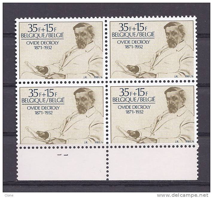 2009** (N° De Pl - Bloc De 4)  -  110ème Anniversaire De La Naissance Du Pédagogue Le Dr Ovide  Decroly (1871-1932). - 1981-1990