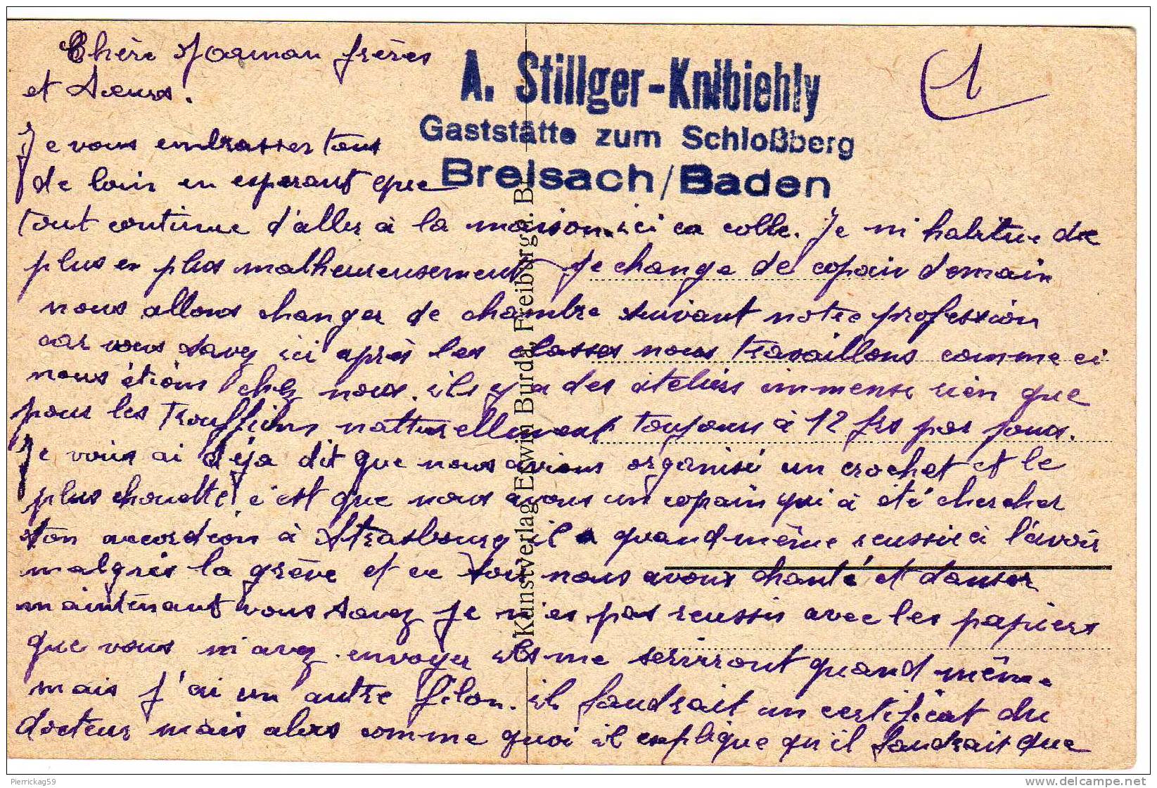 --VILLE- ALLEMAGNE - BREISACH BADER - Correspondance Soldat "JULIEN En 1947 " -courrier Sur 2 Cartes Inséparables - Breisach