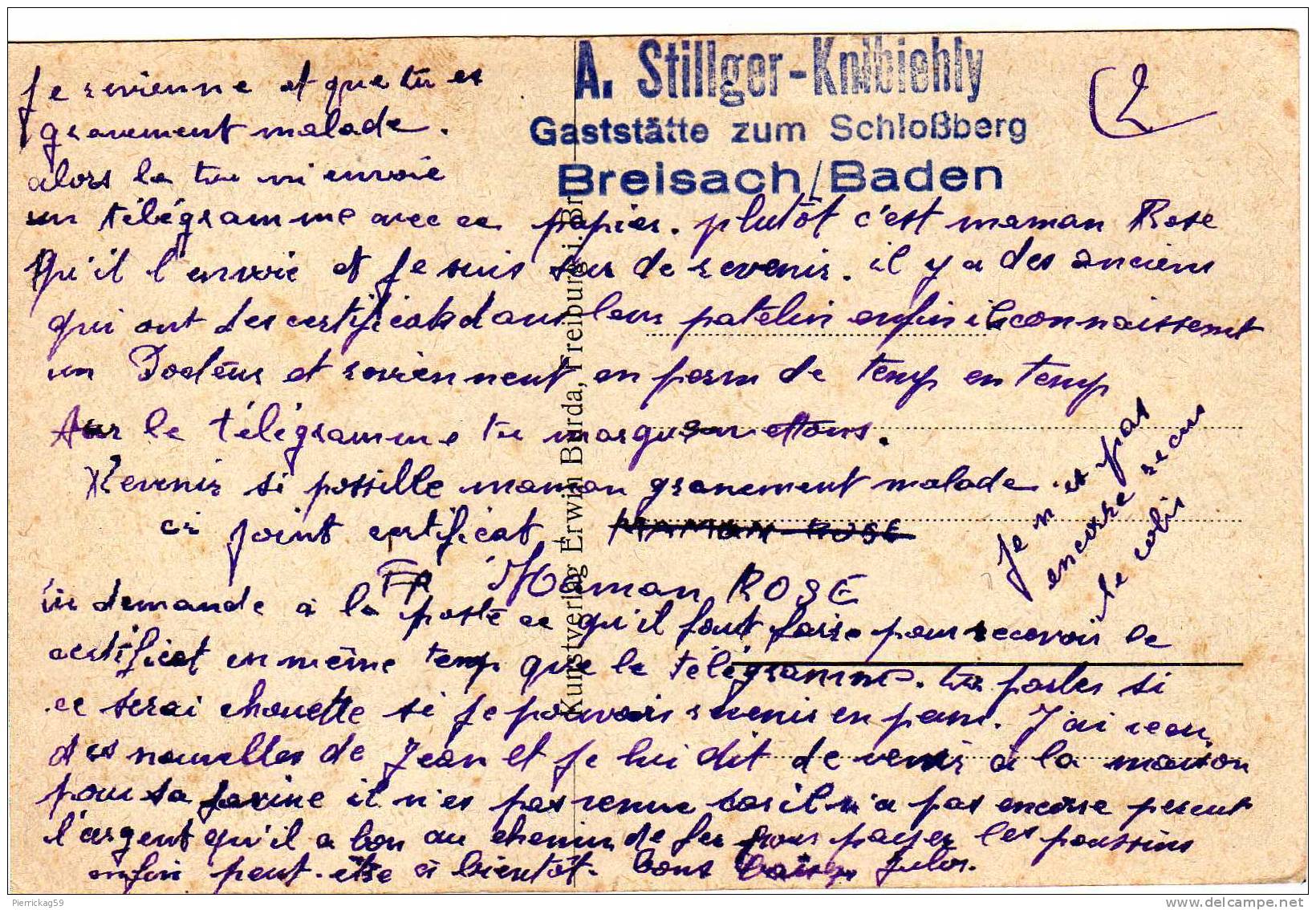 --VILLE- ALLEMAGNE - BREISACH BADER - Correspondance Soldat "JULIEN En 1947 " -courrier Sur 2 Cartes Inséparables - Breisach