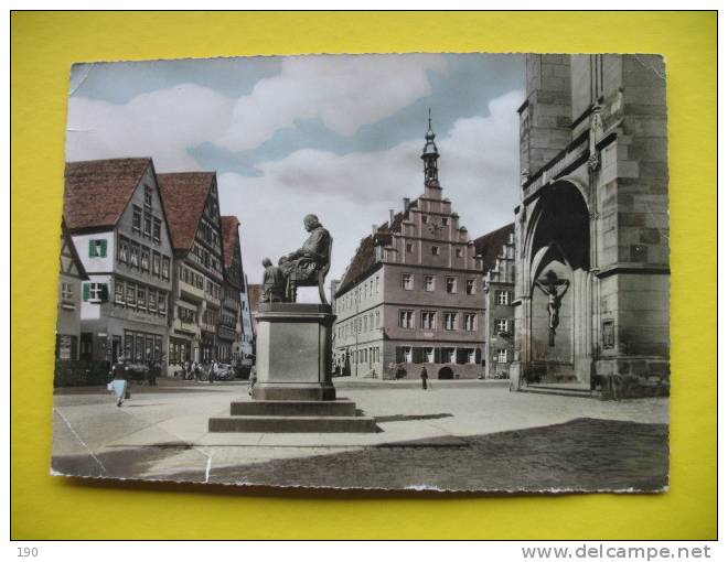 Dinkelsbühl Cristoph Von Schmid Denkmal;big Postcard - Dinkelsbuehl