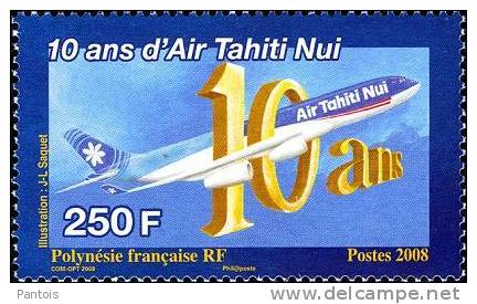 Polynésie 856 ** 10ème Anniversaire De La Compagnie Air Tahiti Nui - Unused Stamps