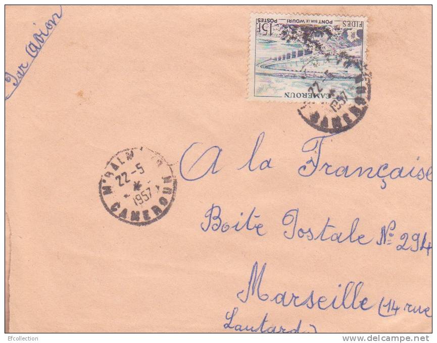 Cameroun,Nyong Et So´o,Mbalmayo Le 22/05/1957 > France,colonies,lettre,po Nt Sur Le Wouri à Douala,15f N°301 - Lettres & Documents