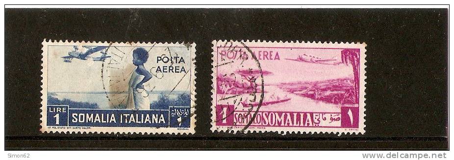 ITALIE Occupation De La Somalie Poste Aerienne N* 22 Et N* 35 - Somalie