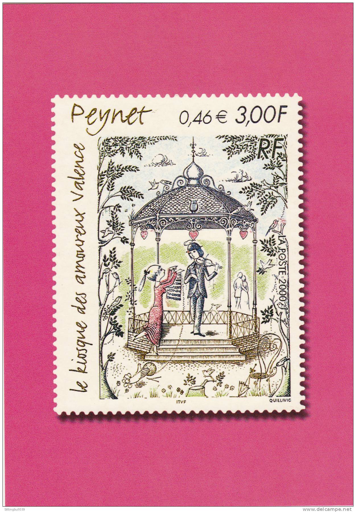 PEYNET. CPM Pub La Poste 2000. Le Kiosque Des Amoureux Valence élu Timbre De L'année Par Les Philatélistes. - Peynet