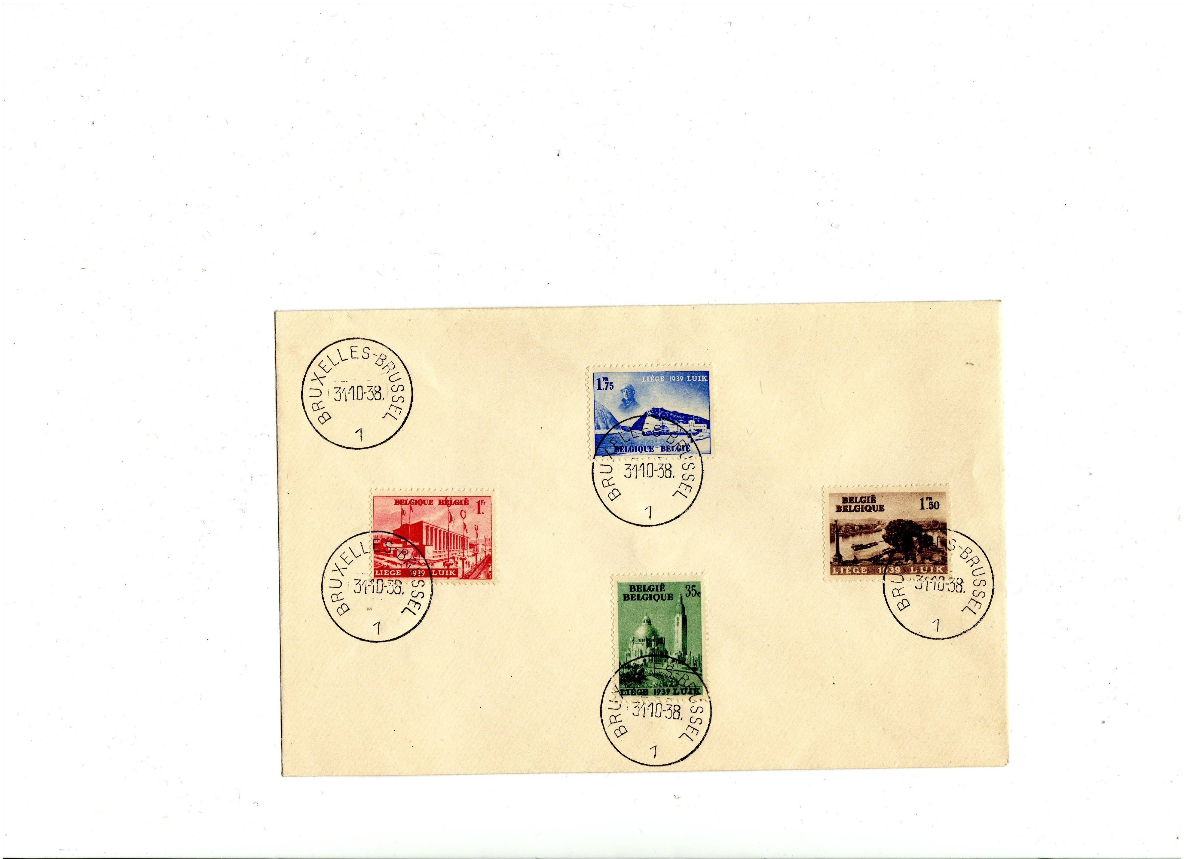 BELGIQUE .ENVELOPPE AVEC 4 TIMBRES  N° 484-487.  + TRES BEAU CACHET - Other & Unclassified