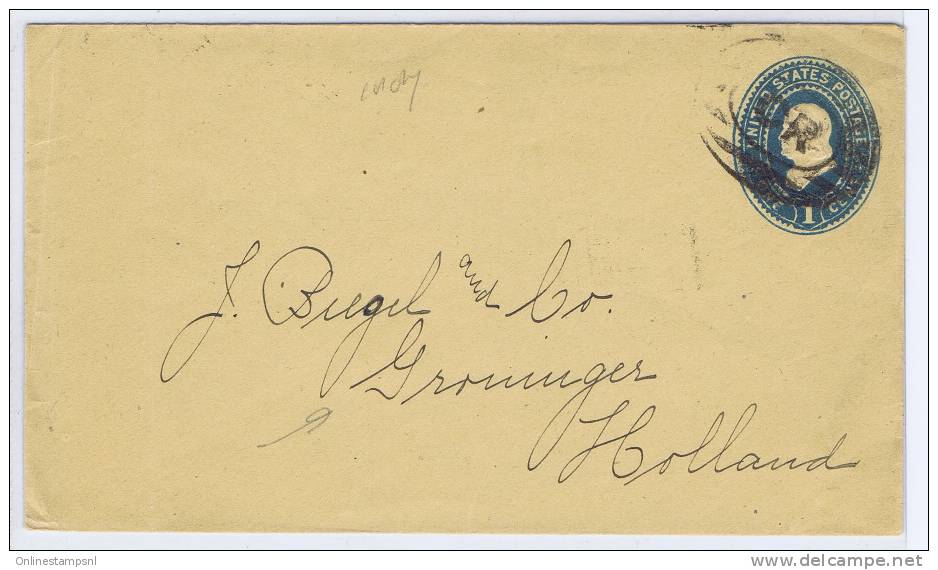 USA  1887 Cover To Groningen The Neherlands, With Groningen Cancel And Maiman Number Stamp At Back - ...-1900
