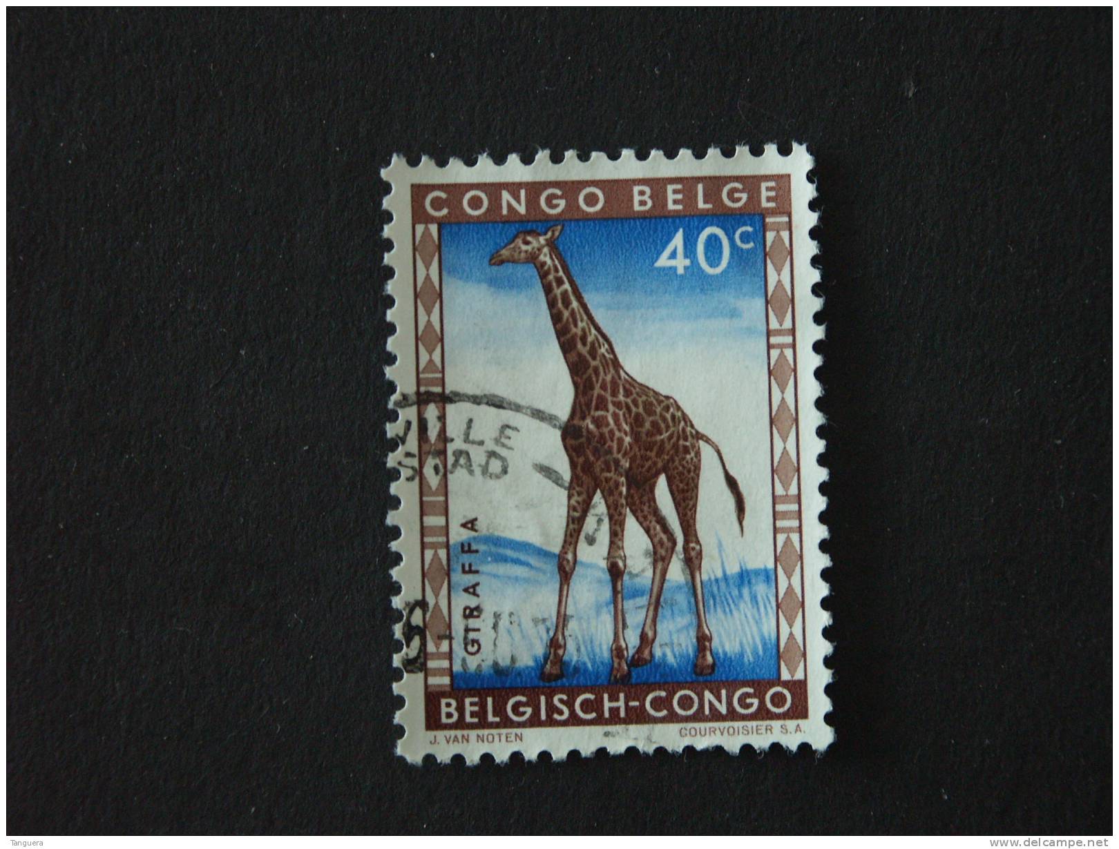 Belgisch Congo Belge 1959 Beschermde Diern Animaux Protéges Girafe Yv COB 352 O - Usados