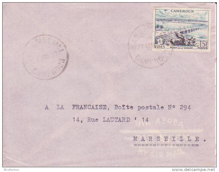Cameroun,Dja Et Lobo,Sangmélima Le 27/05/1957 > France,colonies,lettre,po Nt Sur Le Wouri à Douala,15f N°301 - Lettres & Documents