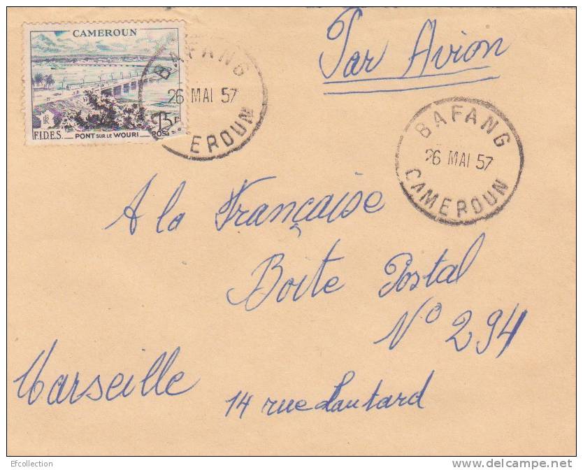 Cameroun,Haut Nkam,Bafang Le 26/05/1957 > France,colonies,lettre,po Nt Sur Le Wouri à Douala,15f N°301 - Lettres & Documents