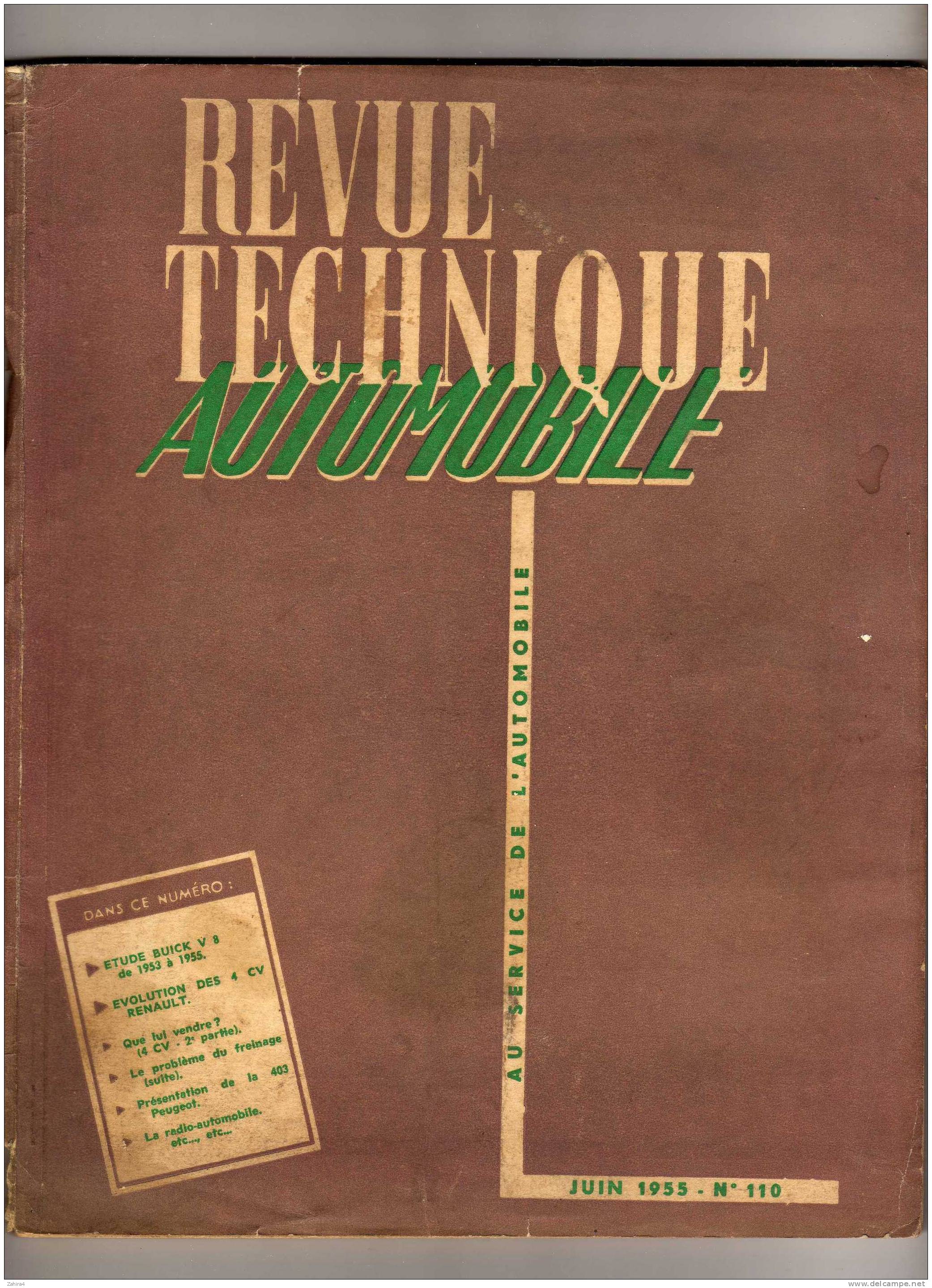 Revue Technique Automobile - N° 110 - étude Buick V 8 De 53 à 55 - évolution 4 CV - Auto