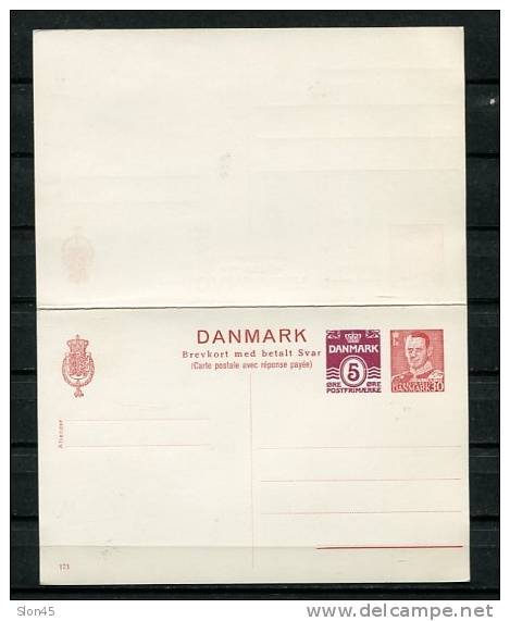 Denmark   Postal Stationary Card With Response Card   Unused - Interi Postali