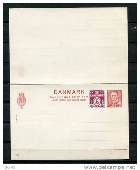 Denmark   Postal Stationary Card With Response Card   Unused - Entiers Postaux