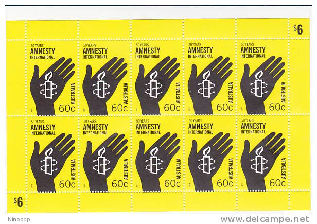 Australia-2011 Amnesty Intrnational Sheetlet MNH - Ganze Bögen & Platten