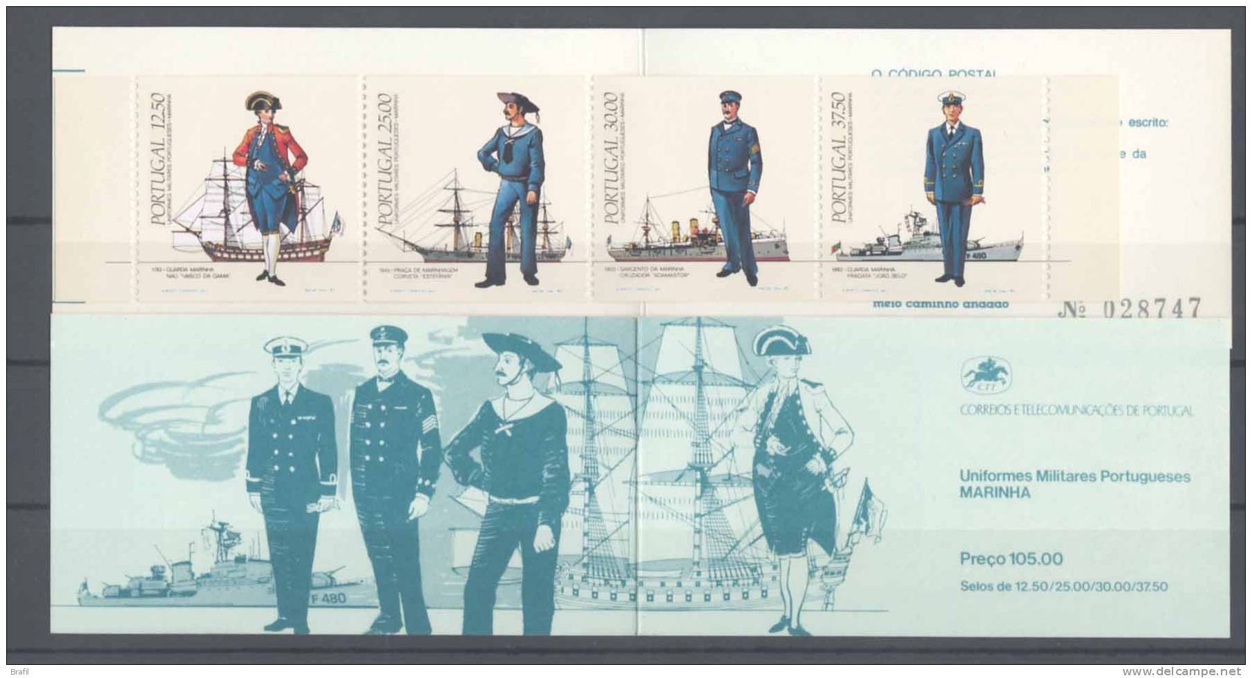 1983 Portogallo, Uniformi Militari Marina Navi Libretto , Serie Completa Nuova - Neufs