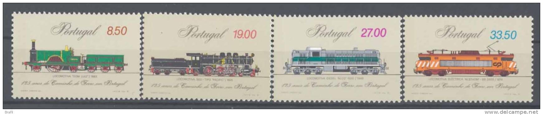 1981 Portogallo, Ferrovia Portoghese Locomotive Treni , Serie Completa Nuova (**) - Nuevos