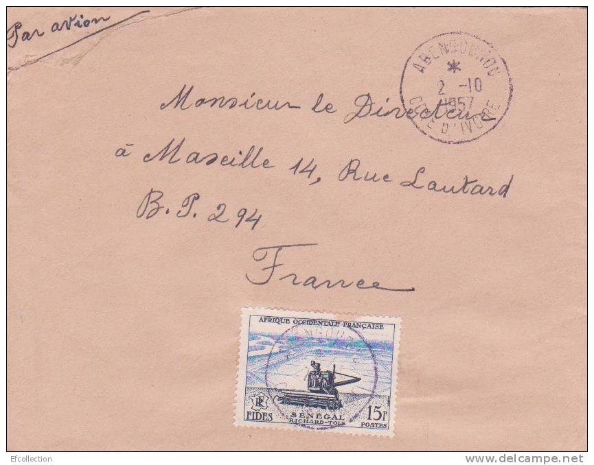 ABENGOUROU - COTE D´IVOIRE - 1957 - COLONIES FRANCAISES - LETTRE - MARCOPHILIE - Lettres & Documents
