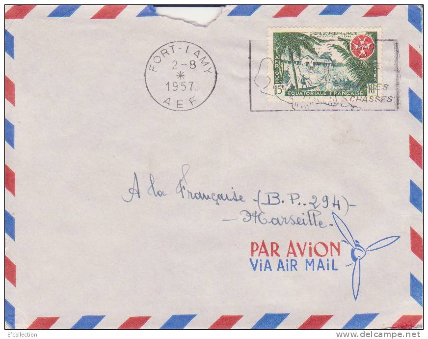 FORT LAMY - TCHAD - Colonies Francaises - Lettre - Flamme - Marcophilie - Storia Postale