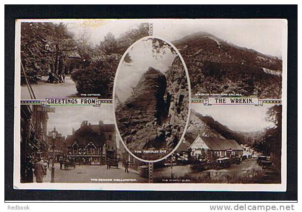 RB 738 - Early Real Photo Multiview Postcard - The Wrekin Shropshire - Wellington Telford - Shropshire