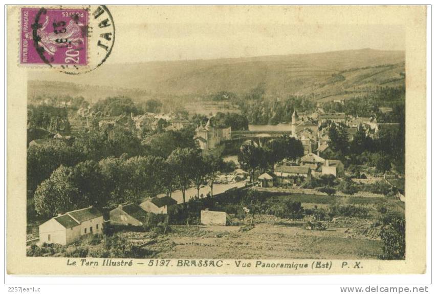 Cpa Le Tarn Illustré Brassac Vue Panoramique Du 10/10/1932 - Brassac