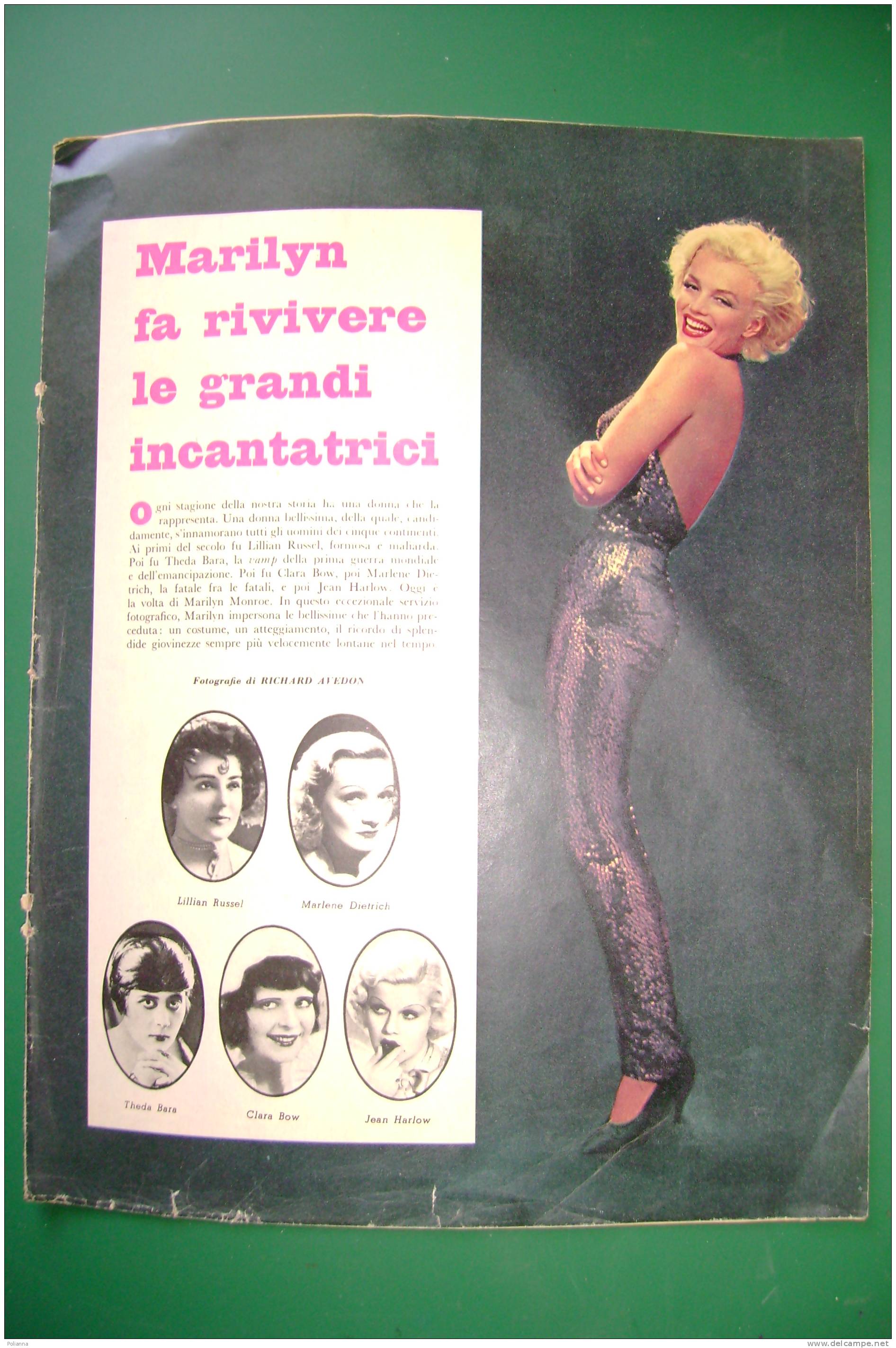 PDZ/36 Inserto Rivista EPOCA 1959 - MARILYN MONROE FA RIVIVERE LE VERE INCANTATRICI/DIVE - Cine