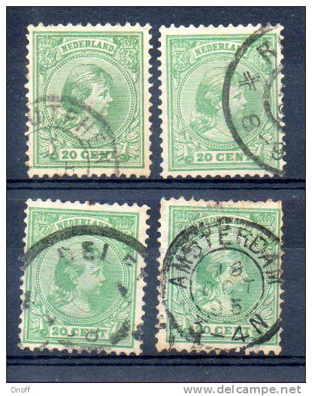 (P0016) Pays-Bas 40 Oblitéré X4 - Used Stamps