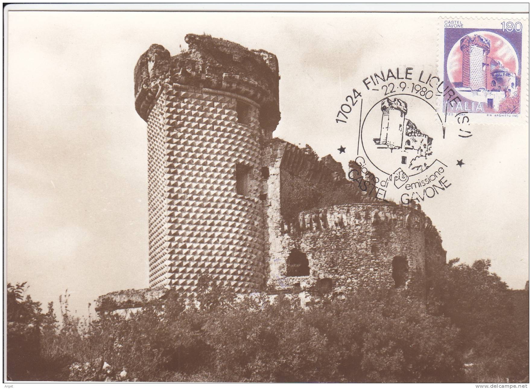 Carte-Maximum ITALIE N°Yvert 1444 (FINALE LIGURE - Château GAVONE) Obl Sp Ill 1er Jour - Maximum Cards