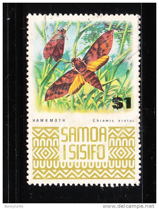 Samoa 1972-75 Hawk Moth $1 Used - Samoa