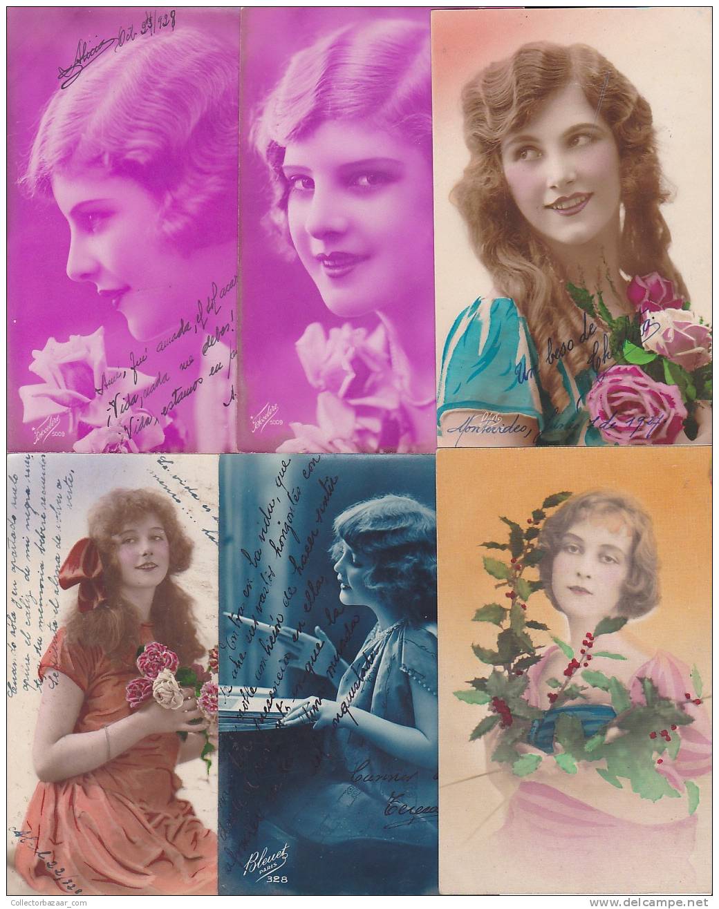 35 FANCY WOMAN ART DECO CA1900 POSTCARDS [WIN410] - Mujeres