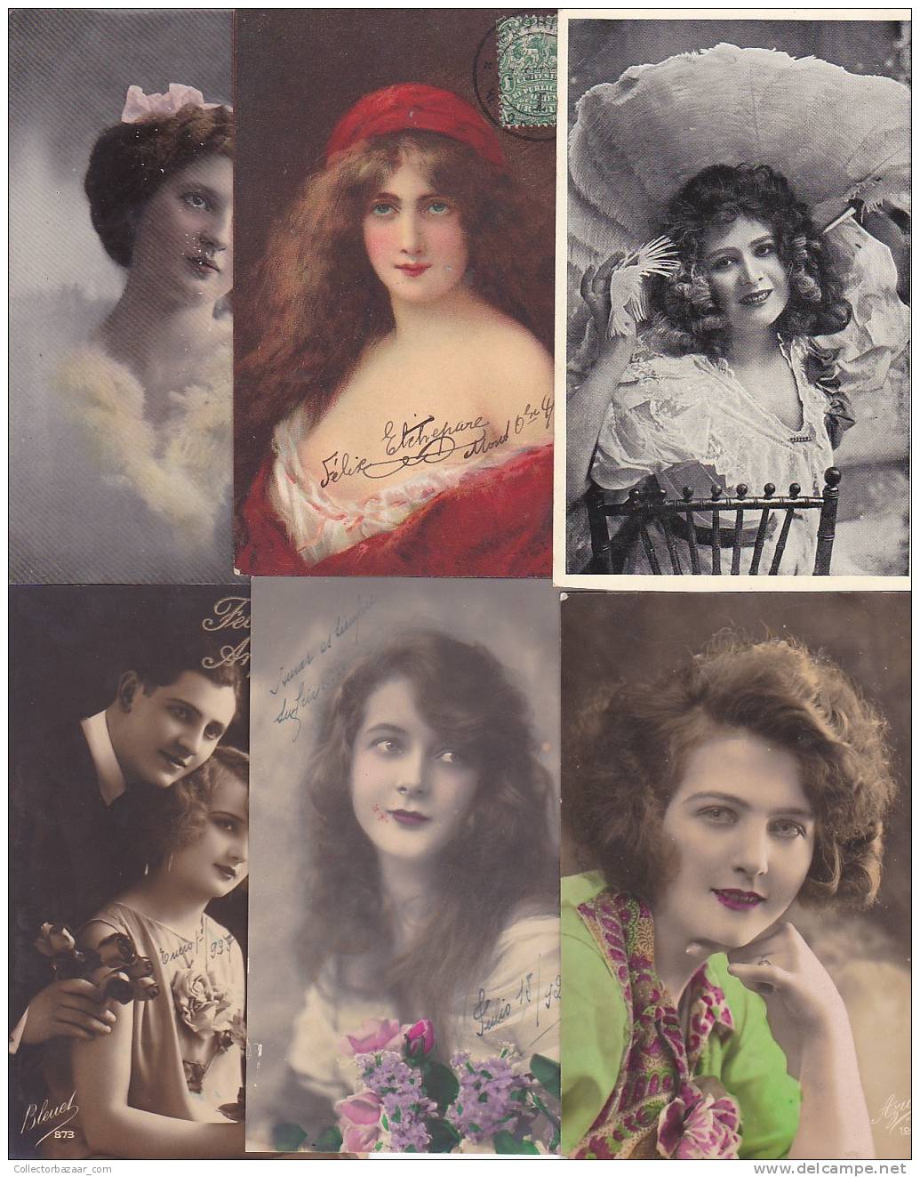 35 FANCY WOMAN ART DECO CA1900 POSTCARDS [WIN410] - Mujeres