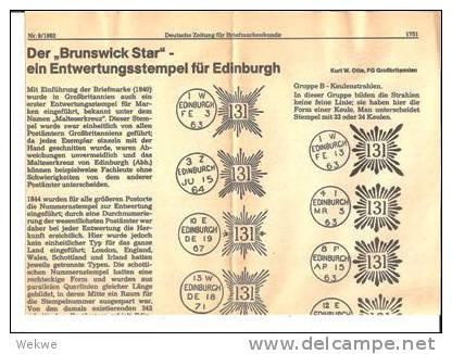 Brunswick Star. Edenburgh-Stempel Auf DIN A 4 Doppelblatt - Cancellations