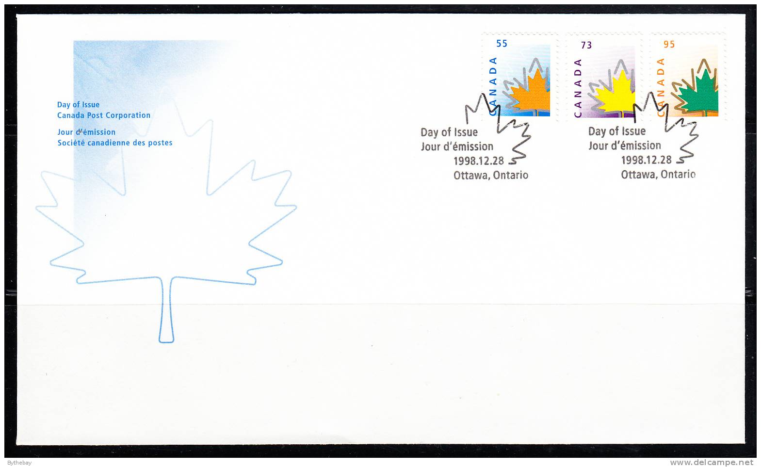 Canada FDC Scott #1684-86 Stylized Maple Leaf Definitives Combination - 1991-2000