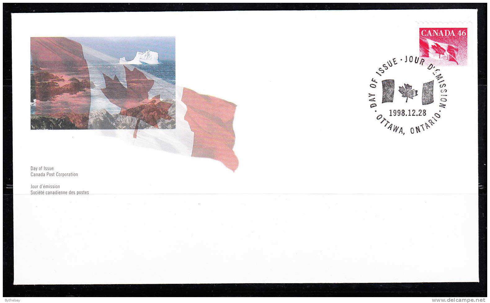 Canada FDC Scott #1695 46c Flag - Coil Definitive - 1991-2000