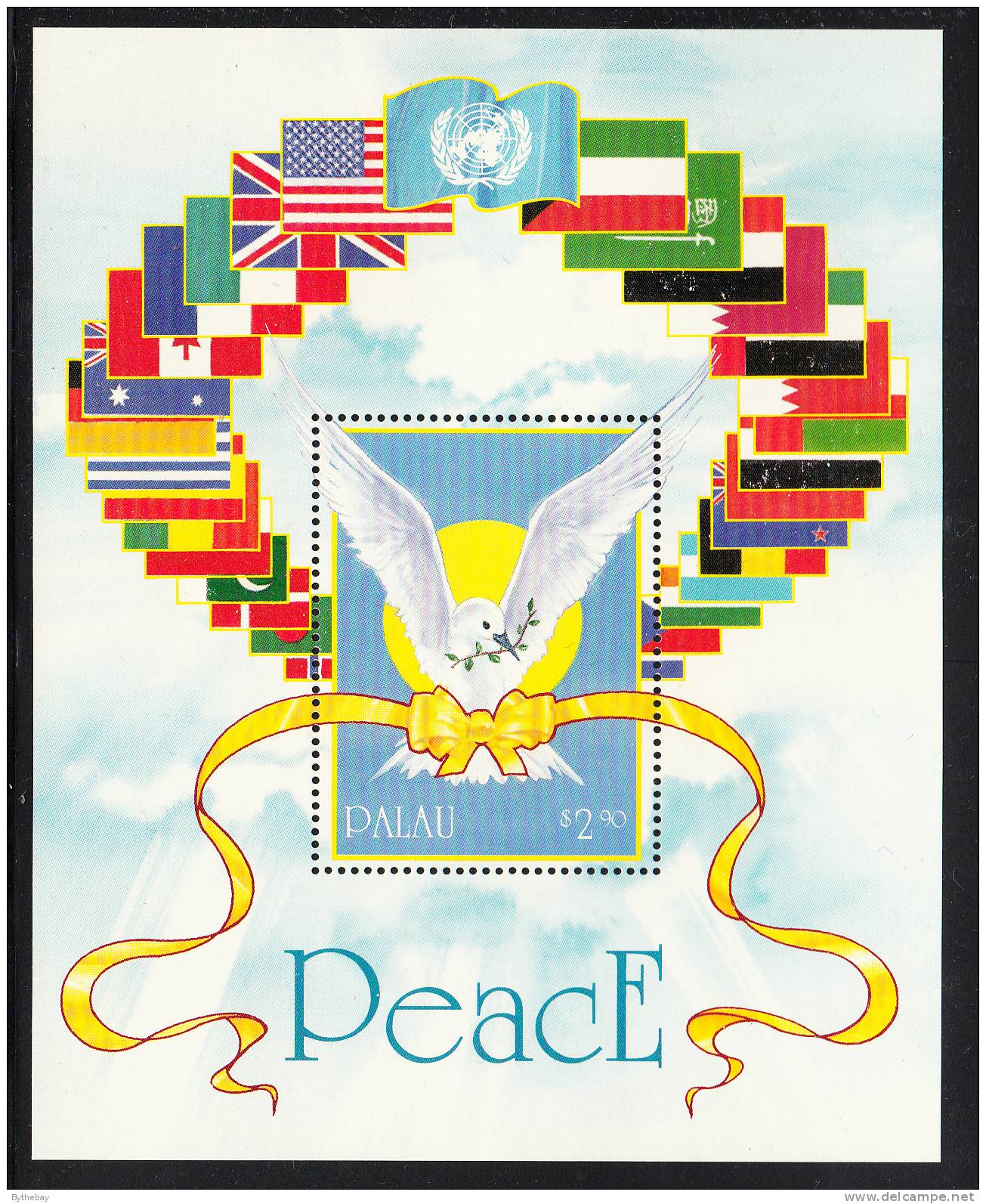 Palau Scott #292 MNH Souvenir Sheet $2.90 Peace - Operation Desert Shield/Storm - Palau