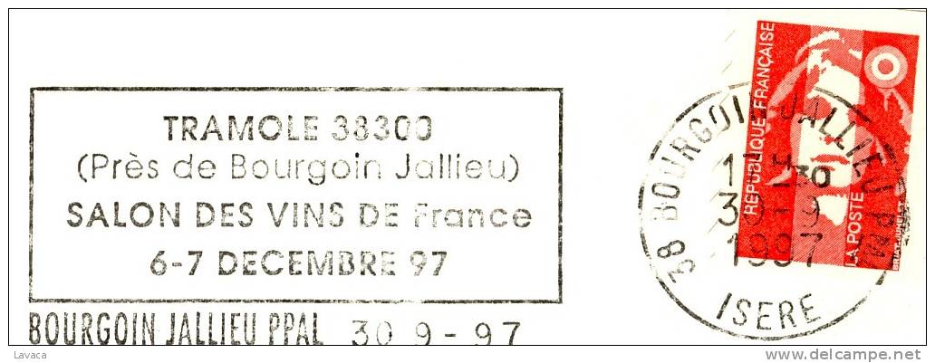Flamme Postale [muette] De BOURGOIN JALLIEU (Isère) - Salon Du Vin 1997 - Vinos Y Alcoholes