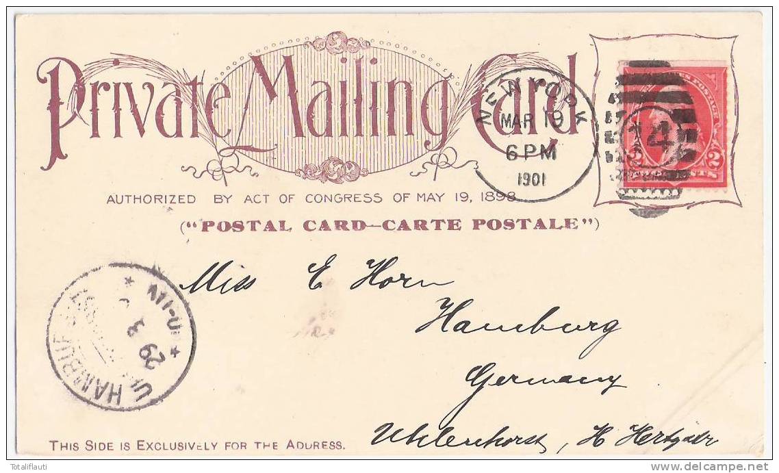 Private Mailing Card USA Flag Cotton Picking Animated 19.3.1901 Posted NEW YORK - Presidenten