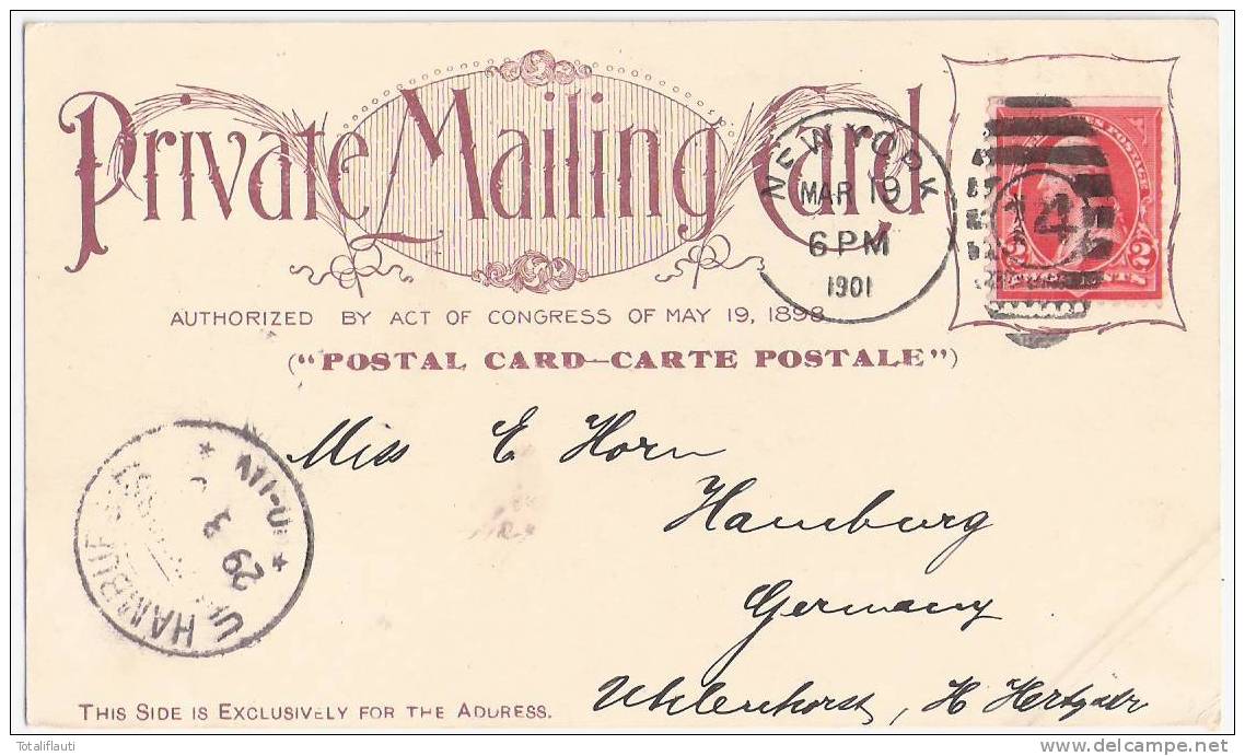 Private Mailing Card USA Flag Cotton Picking Animated 19.3.1901 Posted NEW YORK - Presidents