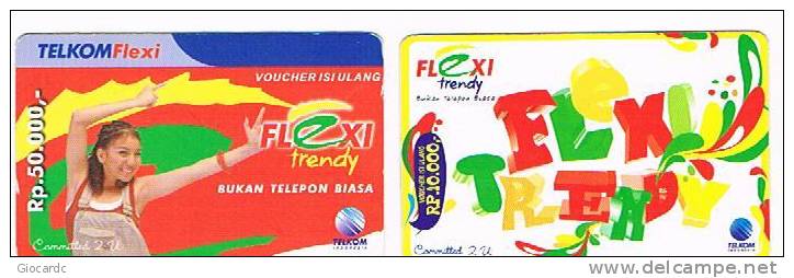 INDONESIA - TELKOM  (GSM RECHARGE) - FLEXI: LOT OF 2 DIFFERENT  - USED  -  RIF. 1655 - Indonesia