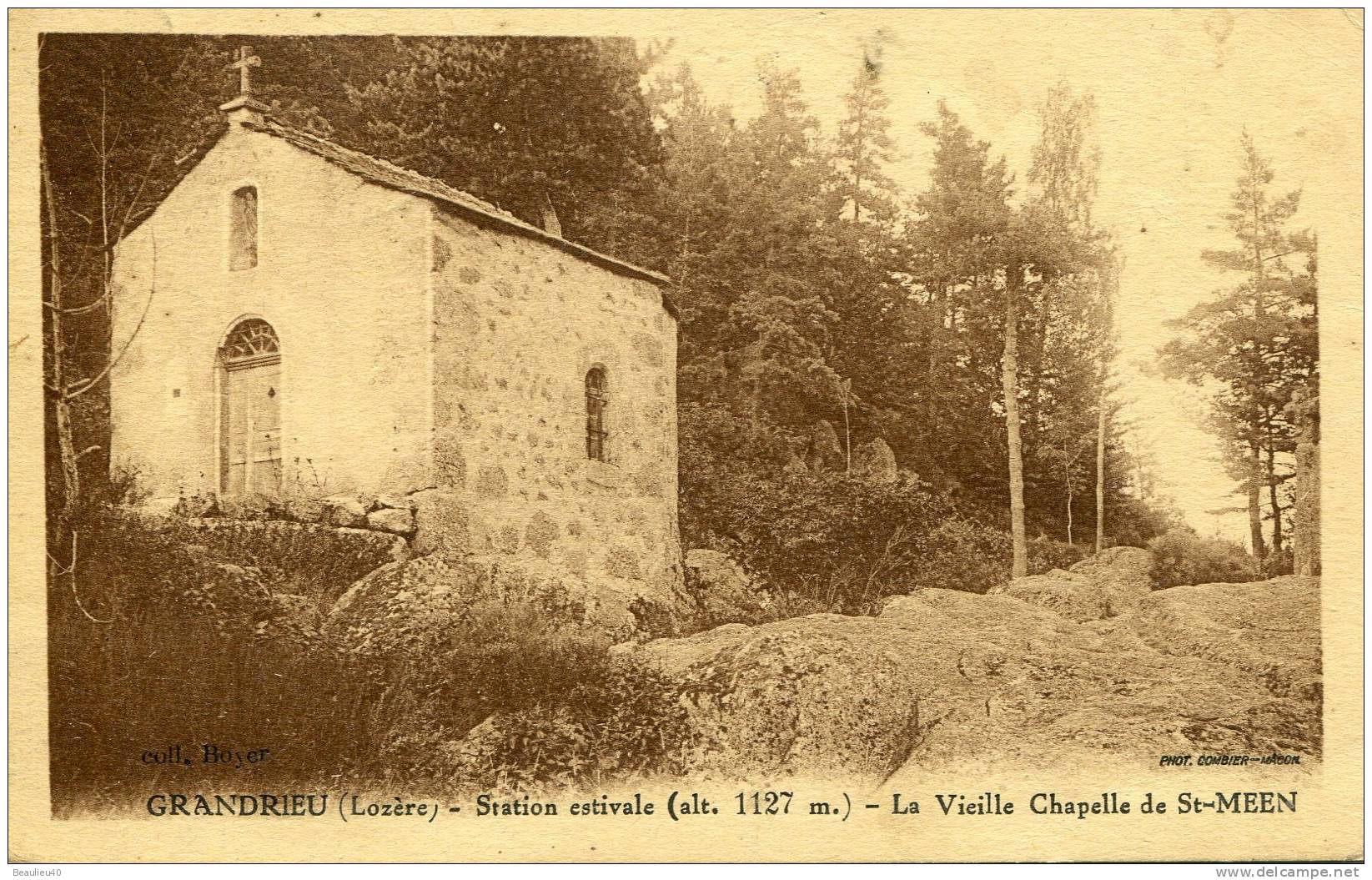 48 - GRANDRIEU - STATION ESTIVALE (ALT 1127 M)LA VIEILLE CHAPELLE DE ST-MEEN (ECRITE 1939) - Gandrieux Saint Amans