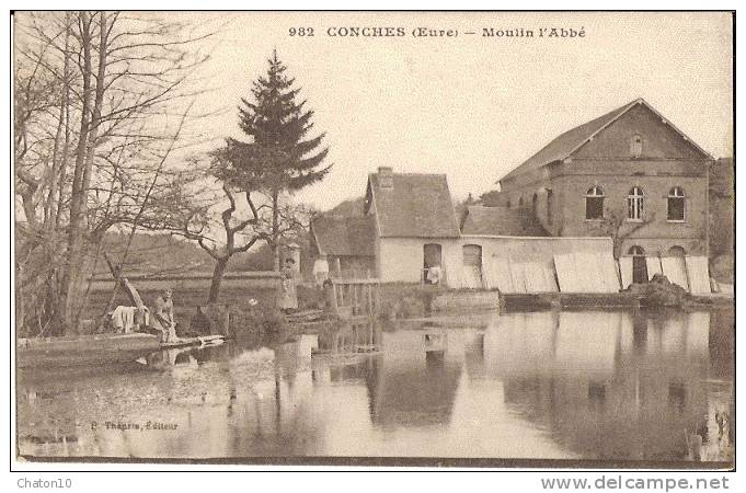 CONCHES - Moulin L'Abbé (Carte Animée, Bon état) - Conches-en-Ouche