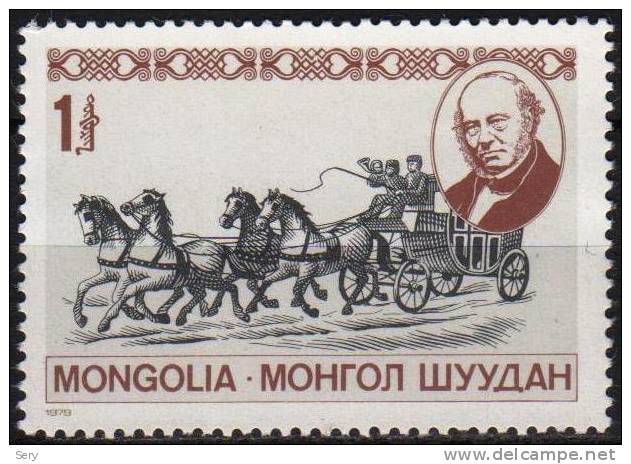 Mongolia 1979 MNH  ROWLAND HILL DILIGENCES MAIl   COACH Horse Horses Chevaux Cheval Caballos Pferde Cavalli Paarden - Rowland Hill