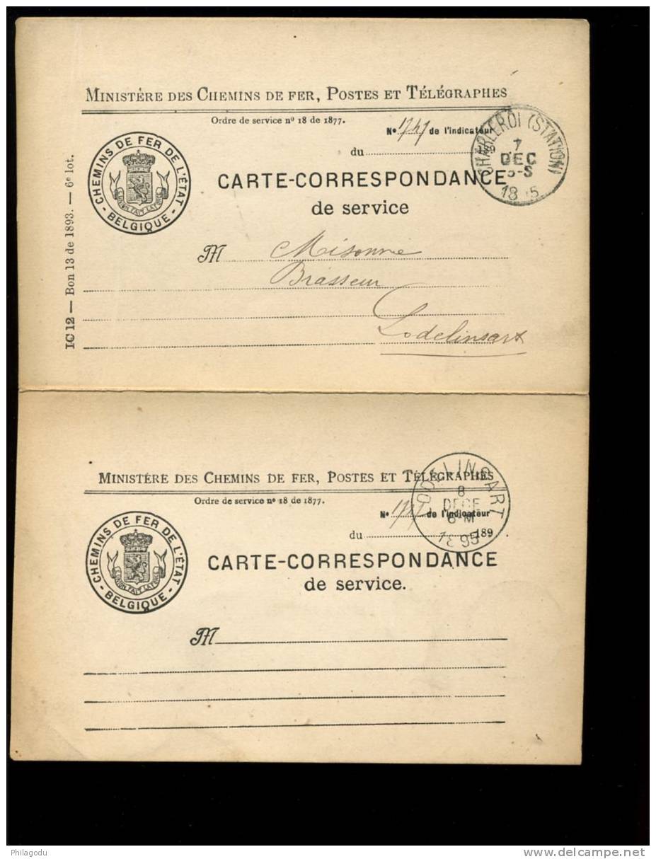 Carte De Service Expédiée 1895  Ils Attendent Encore La Réponse ! - Dokumente & Fragmente