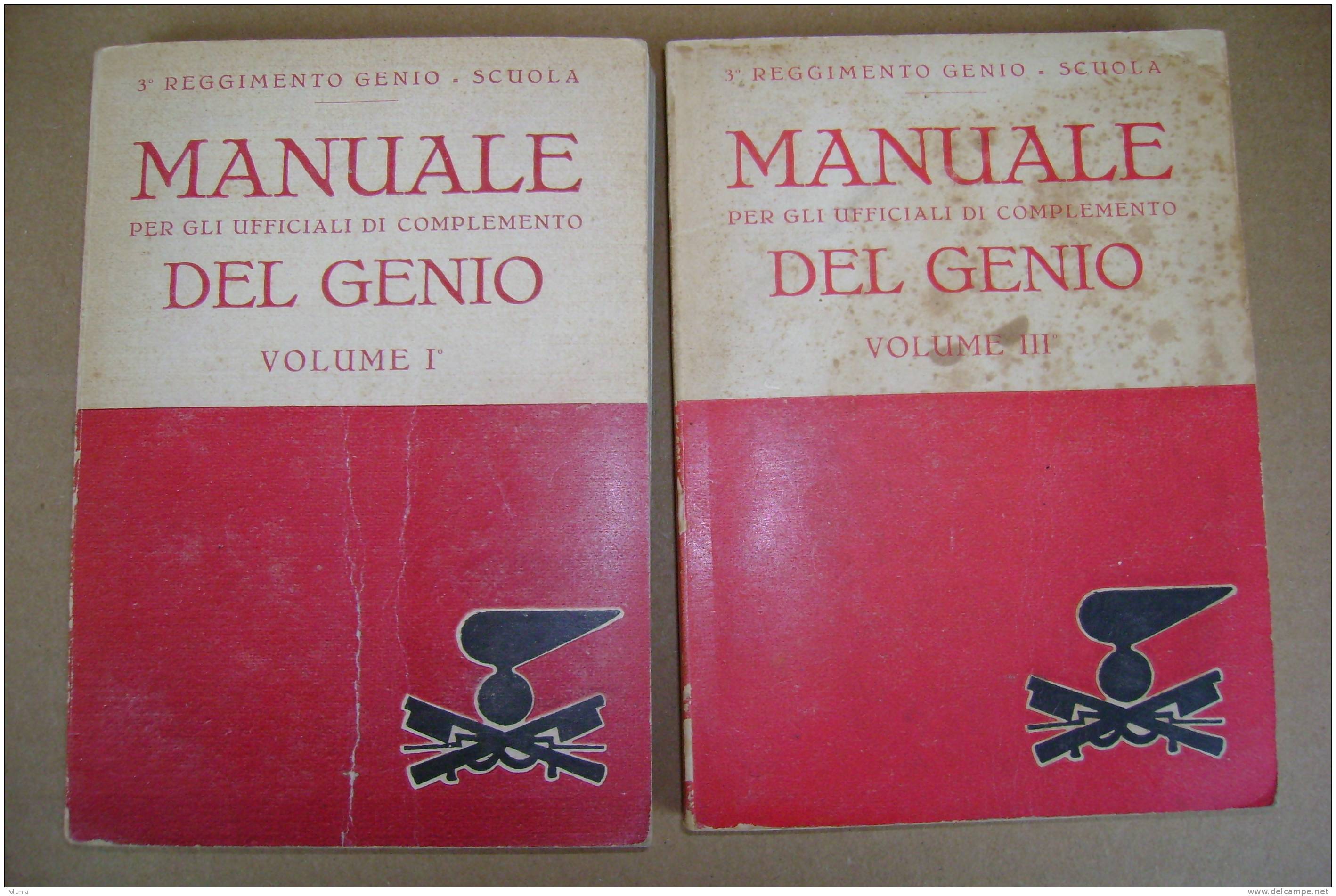 PAQ/45 MANUALE UFFICIALI DI COMPLEMENTO DEL GENIO 2 Vol. 1935/Topografia/Armi/Automobililsmo/Telefonia - Italian